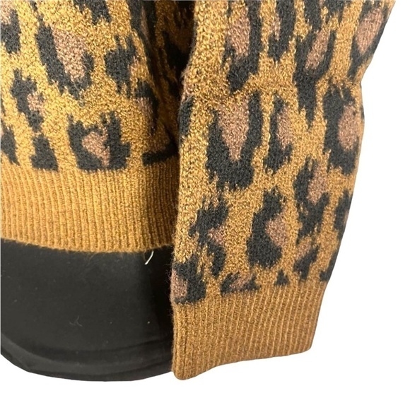 𝅺nordstrom fun stripe sweater brown dachshund leopard spots size L GL439068BG - Picture 8 of 15